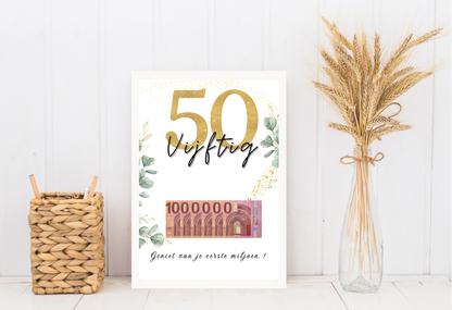 geld cadeau vrouw 50 jaar