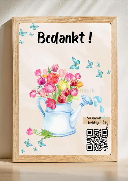 Gepersonaliseerd bedankcadeau met QR-code print