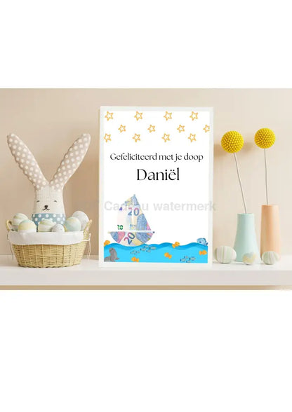 Doop cadeau met geld geven leuk verpakt 