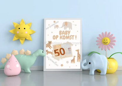 Geld geven leuk verpakt voor baby op komst