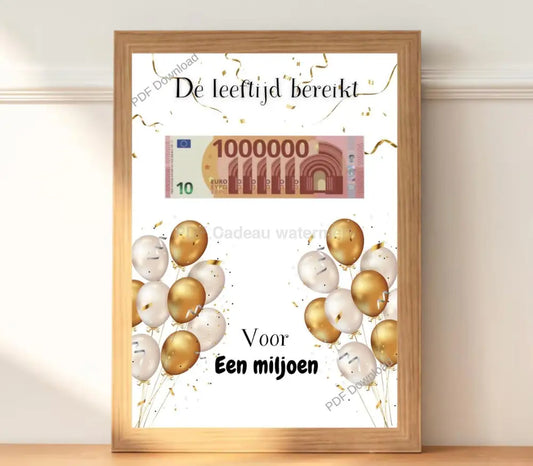 De leeftijd bereikt - PDF cadeau felicitatie miljoen - PDF Cadeau