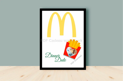 Dinner date Mac Donalds. Verwen valentijnscadeau voor je geliefde - PDF Cadeau