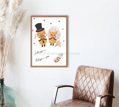 Echtgenootjes -  PDF ontwerp voor bruiloften - PDF Cadeau