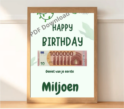fotolijst met geld erin om geld mooi en leuk te verpakken
