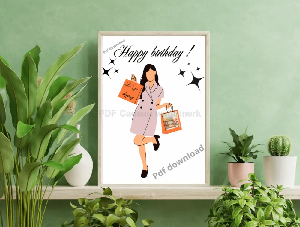 Happy birthday shopping - PDF voor verjaardagfeestje - PDF Cadeau
