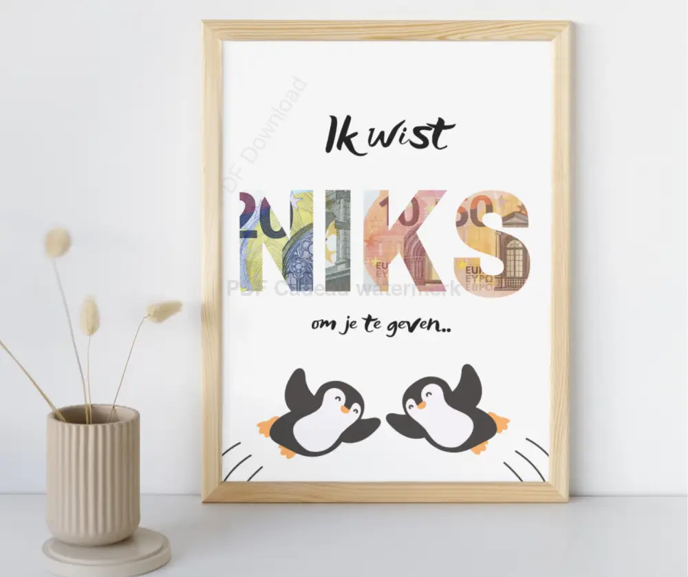 Geef geld origineel en leuk ingepakt met ons fotolijst geld cadeau 