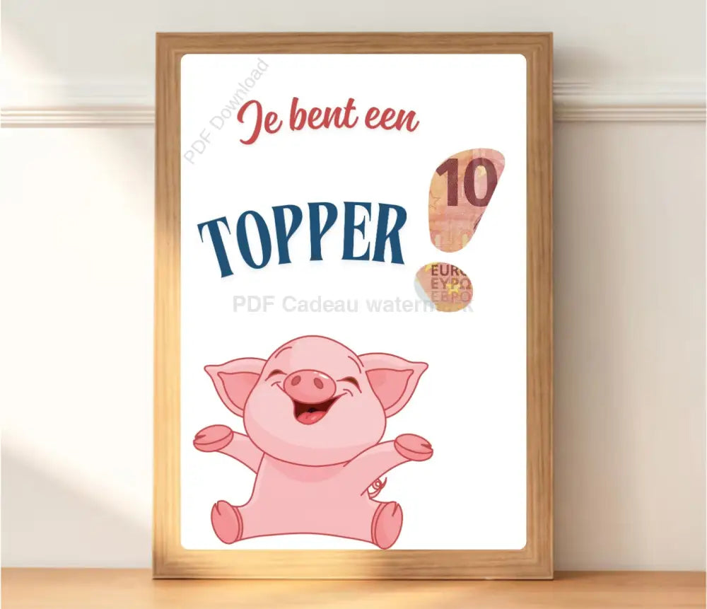 printbare geldcadeau poster