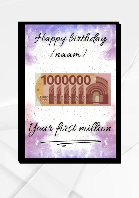 Fotolijst geldcadeau - Je eerste miljoen 018 - geld cadeau - PDF Cadeau