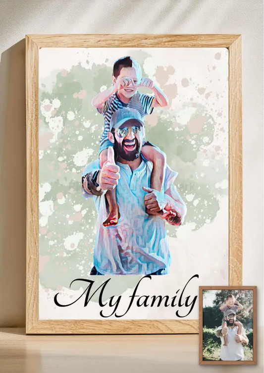 Gepersonaliseerd aquarel portret – Unieke print op basis van jouw foto 066 - PDF Cadeau