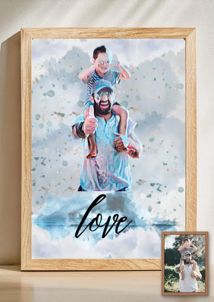 Gepersonaliseerd aquarel portret – Unieke print op basis van jouw foto 068 - PDF Cadeau