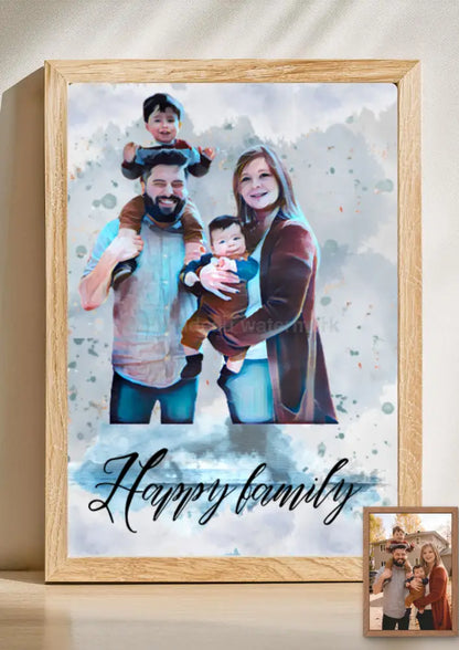 Gepersonaliseerd aquarel portret – Unieke print op basis van jouw foto 068 - PDF Cadeau