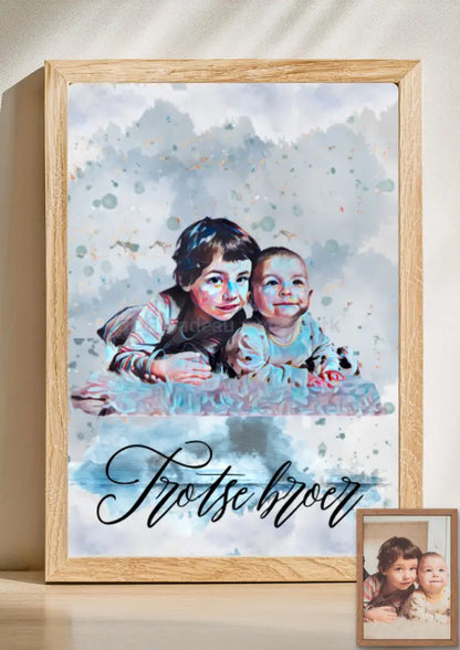 Gepersonaliseerd aquarel portret – Unieke print op basis van jouw foto 068 - PDF Cadeau