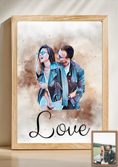 Gepersonaliseerd aquarel portret – aquarel portret gemaakt van jouw foto