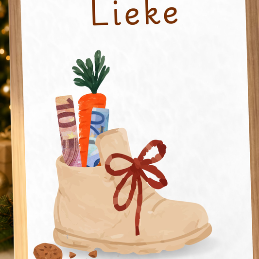 geld in schoentje voor sinterklaas