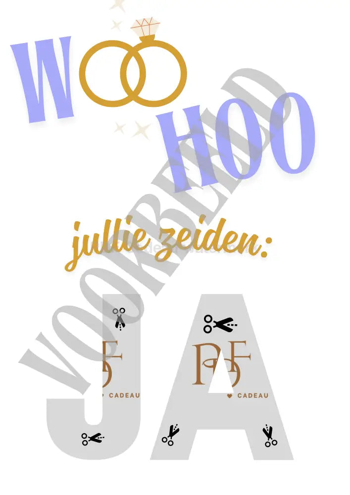 Voorbeeld print Woohoo - PDF cadeau - PDF Cadeau